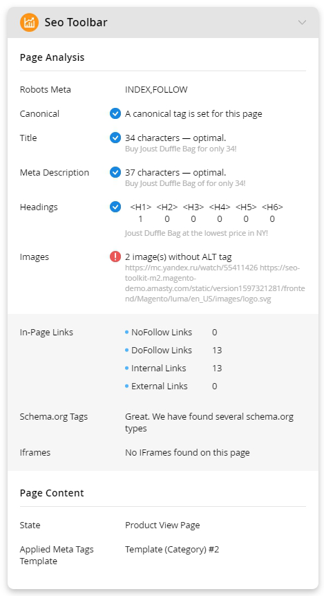 magento 2 seo toolkit m2 seo toolbar new