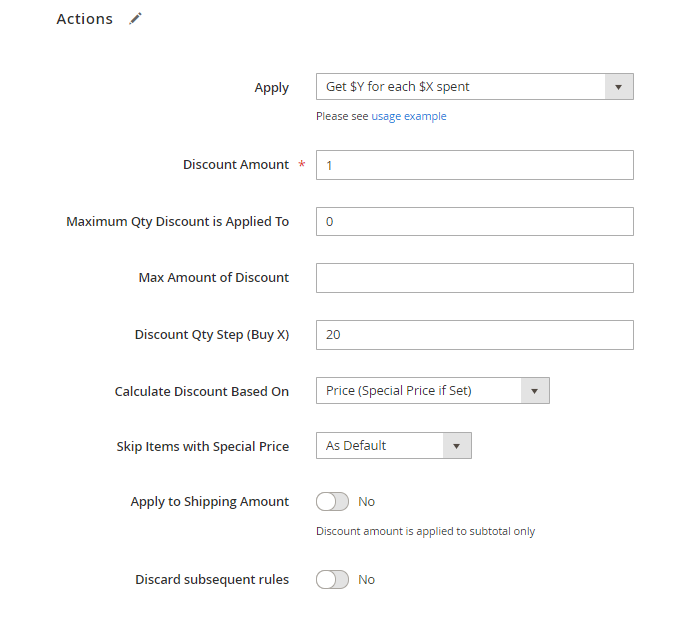 magento 2 special promotions 12 amount rule