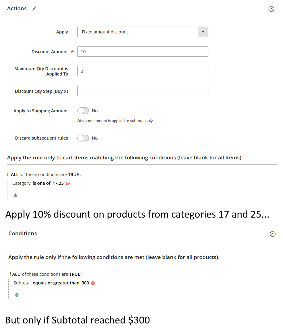 magento 2 special promotions 4 actions conditions