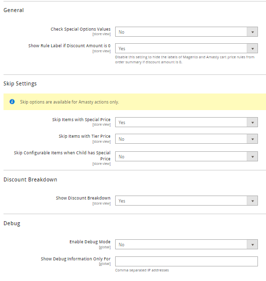 magento 2 special promotions general settings 1