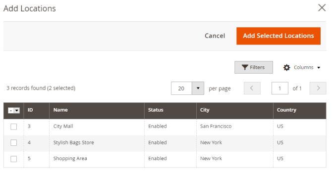 magento 2 store locator choose store