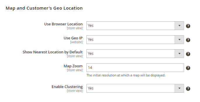 magento 2 store locator m2 geip settings