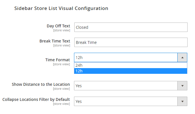 magento 2 store locator m2 locator visual settings sidebar