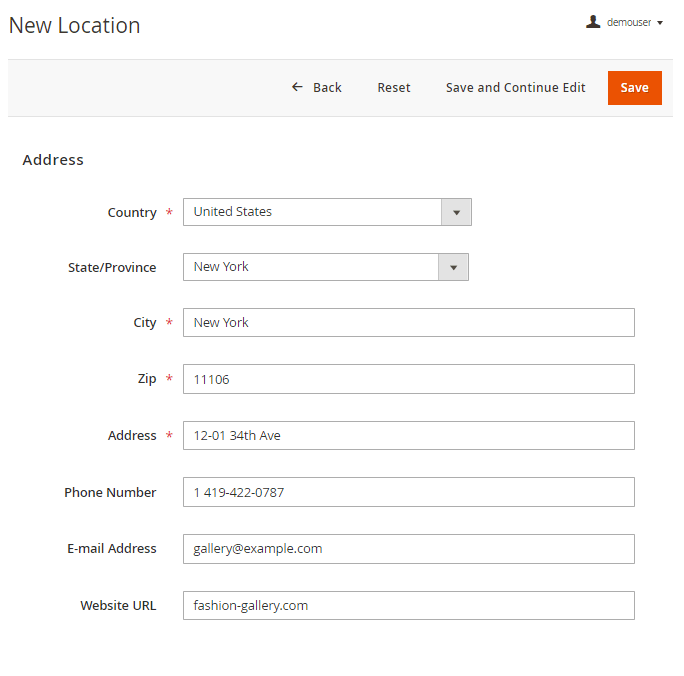 magento 2 store locator m2 new location address