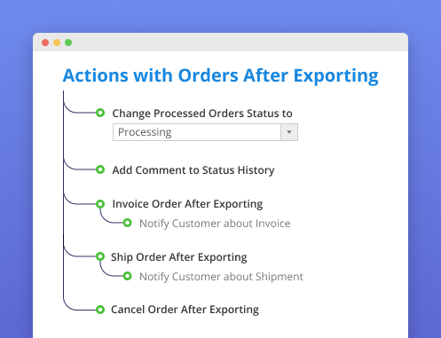 magento 2 actions after order export