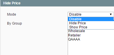 Regulate the Hide Price display in Magento