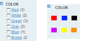 You can filter products by color, price, manufacture, in fact any product attribute magento filters