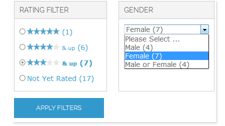 Display radio buttons
