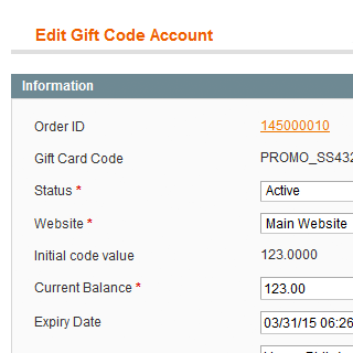 magento gift card