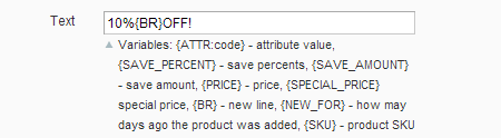 You can use lots of variables for label messages magento image label