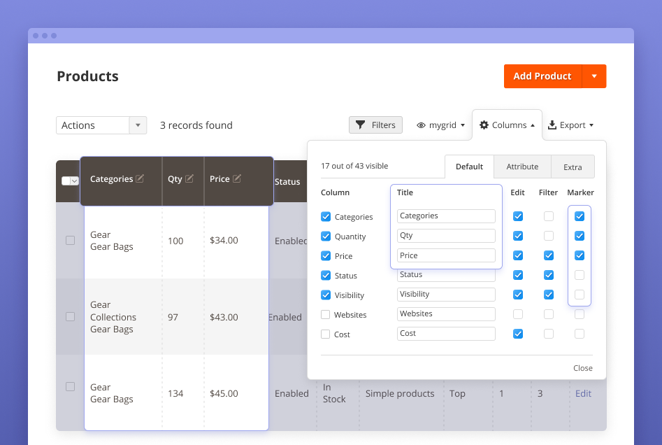 highlight columns magento 2 highlight grid columns