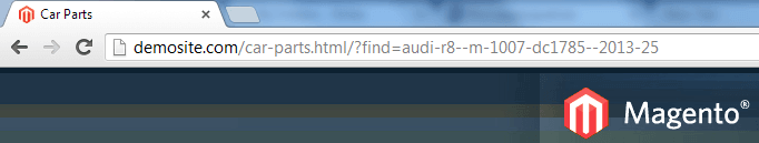 The product filter generate clean URLs for easy bookmarking magento auto parts finder