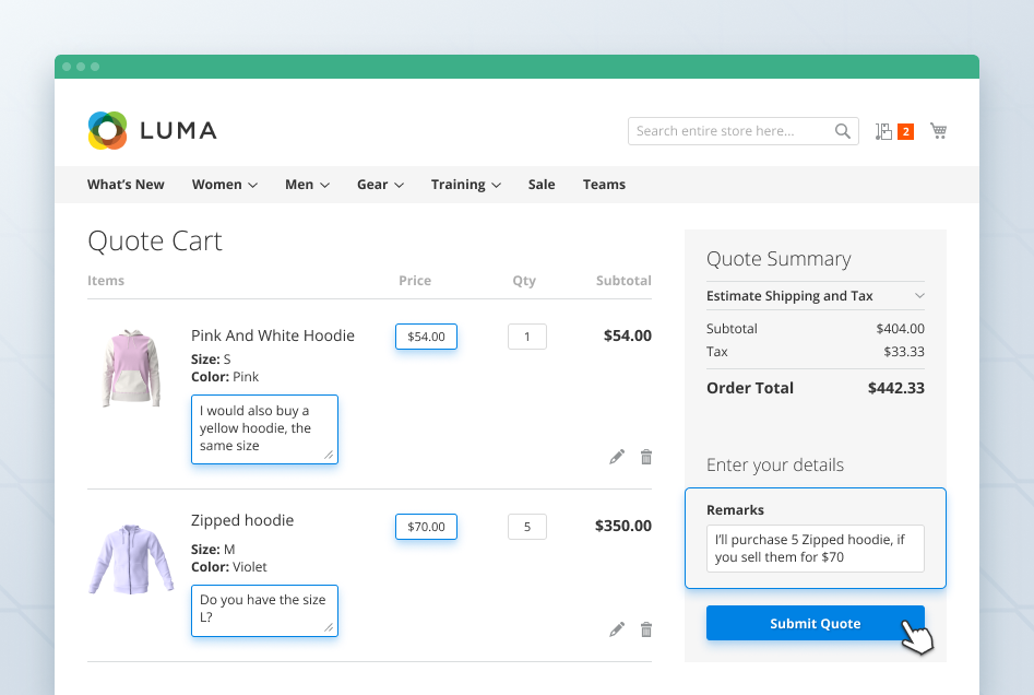 Magento 2 Quote Extension Request for Quote Module Email Quote to
