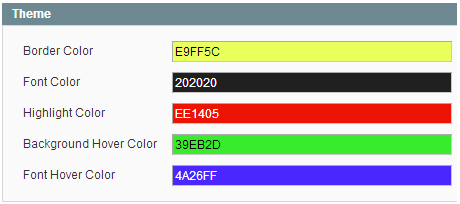 Manage a number of design parameters for the popup window magento search box