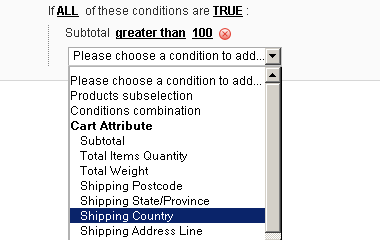Set rules based on order and address data magento shipping rules