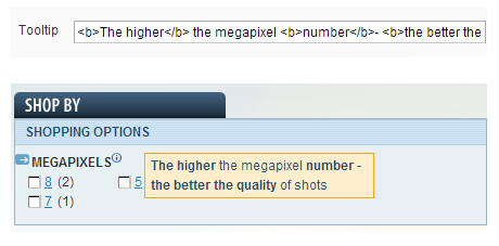 Set attribute tool tips for each filter magento improved navigation