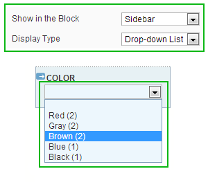 Drop-down attribute filter set Magento attribute filter drop-down list